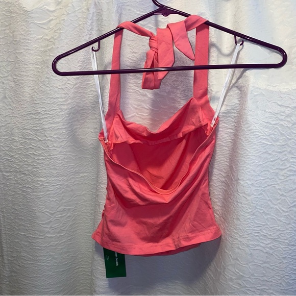 New SHEIN EZwear Barbiecore Pink Summer Solid Ruched Halter Top Size Small - Picture 6 of 8
